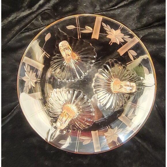 Antique 1930's Depression Glass Footed Bowl, Pink - Picture 4 of 14